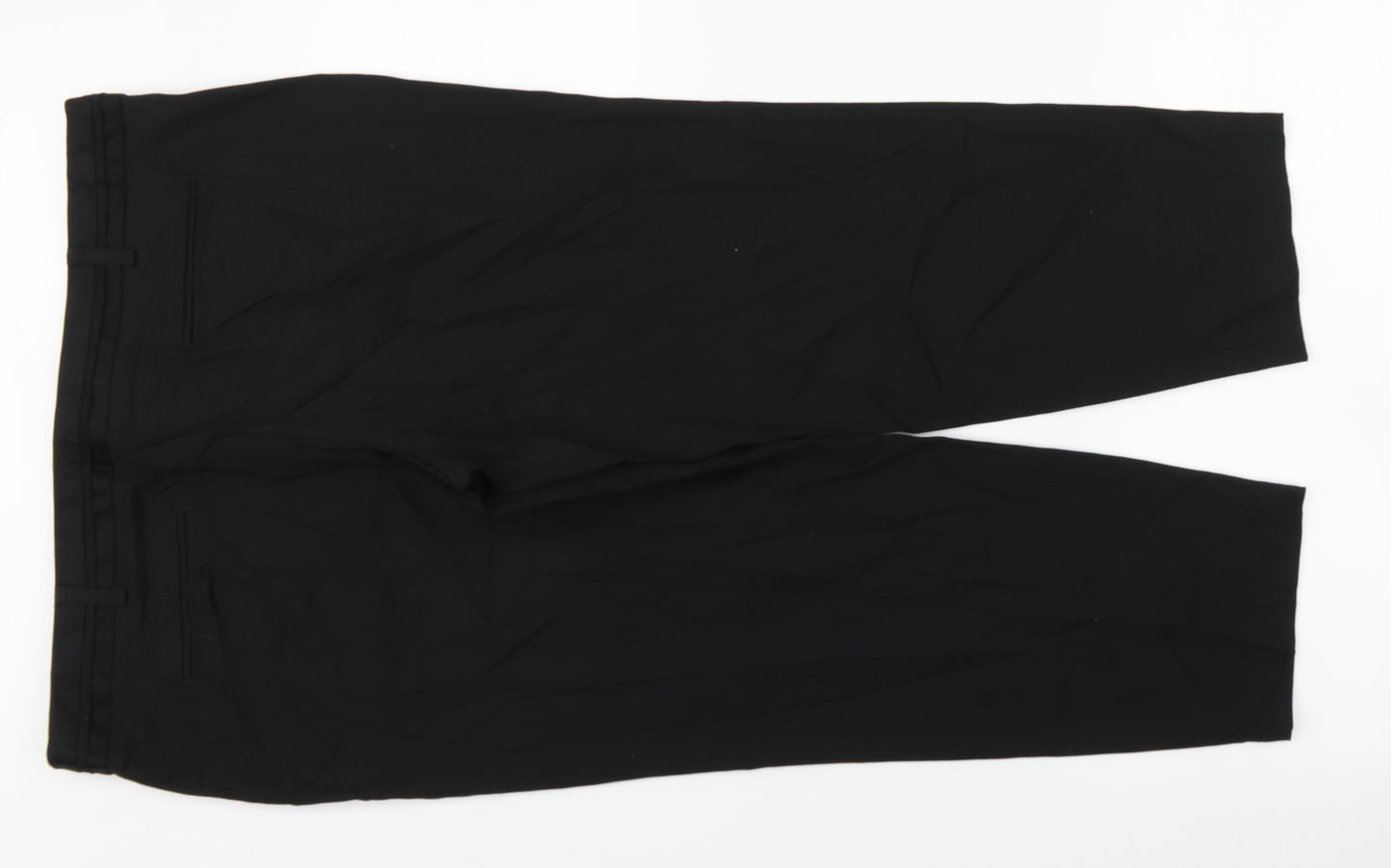 George Womens Black  Cotton Capri Trousers Size 16 L24 in Regular Zip - Cropped
