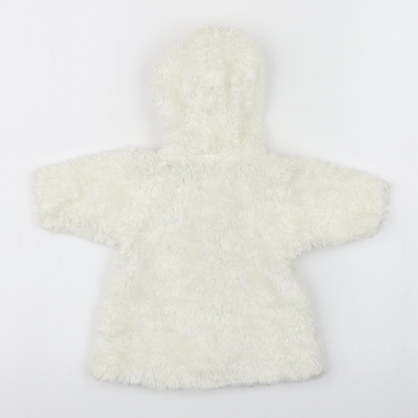 George Girls White   Overcoat Coat Size 0-3 Months   Button - Faux fur
