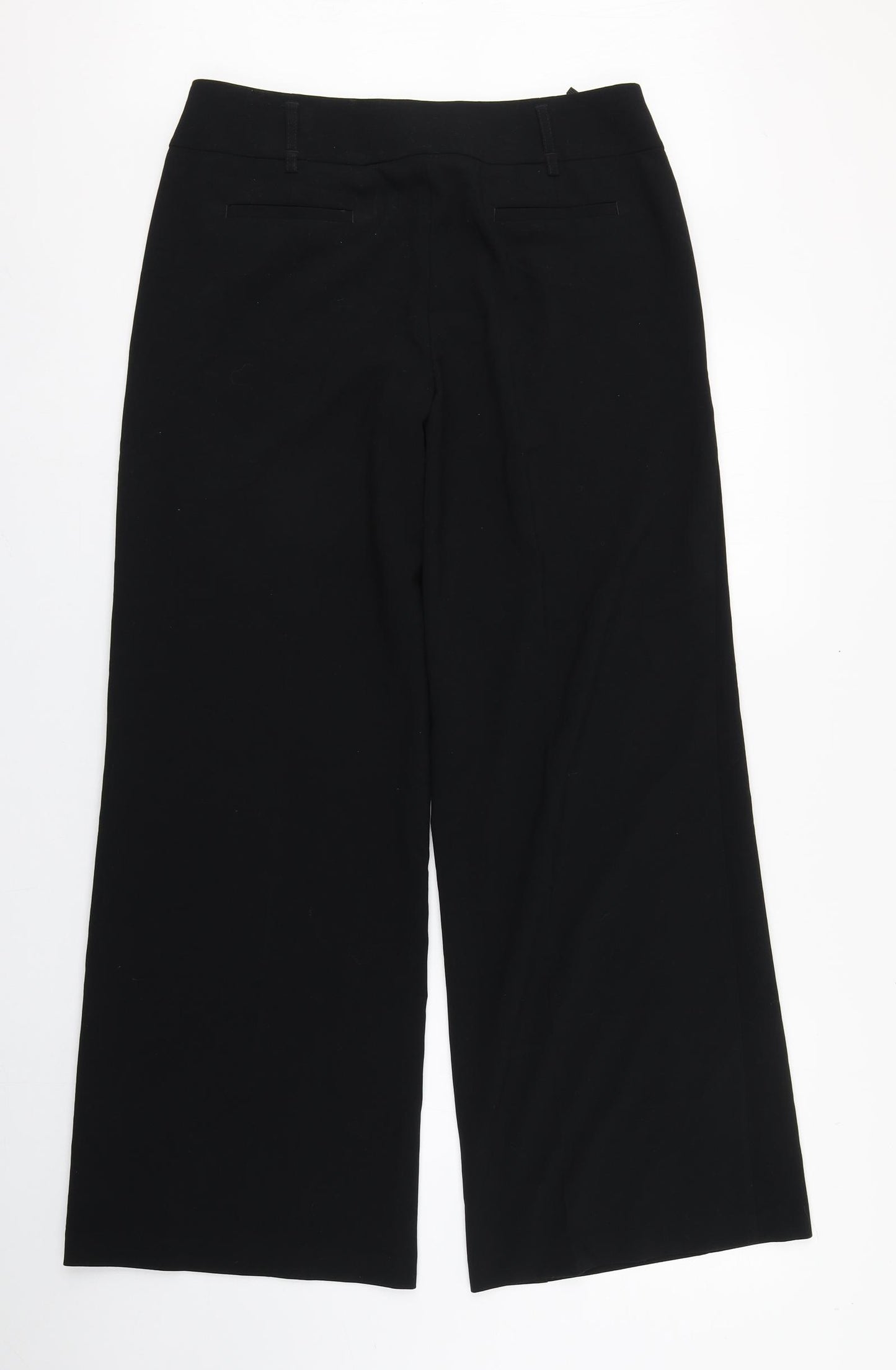 Marks and Spencer Womens Black  Polyester Trousers  Size 12 L30 in Regular Zip