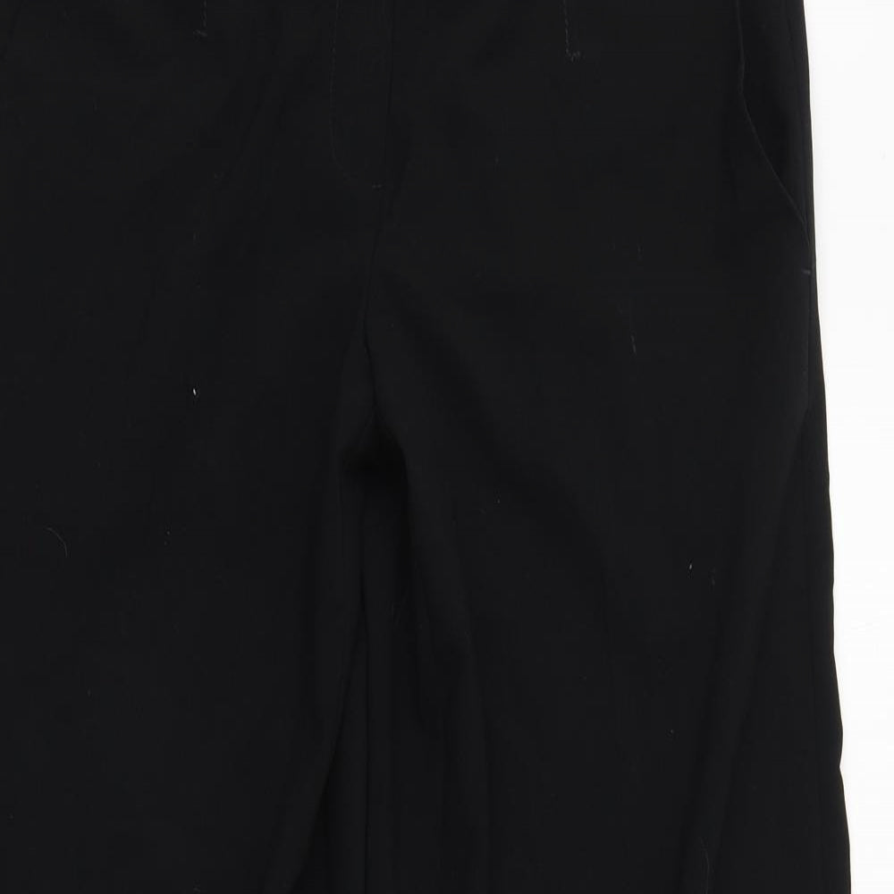 Marks and Spencer Womens Black  Polyester Trousers  Size 12 L30 in Regular Zip