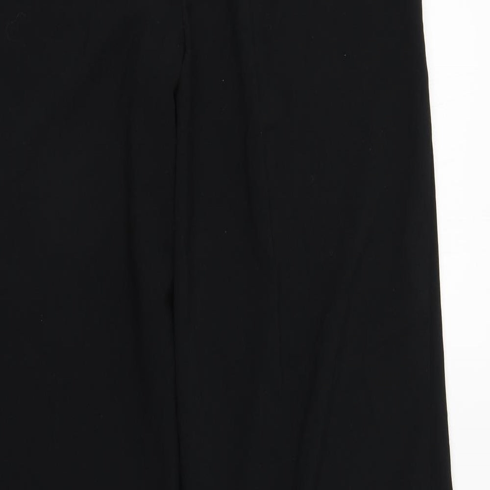 Marks and Spencer Womens Black  Polyester Trousers  Size 12 L30 in Regular Zip