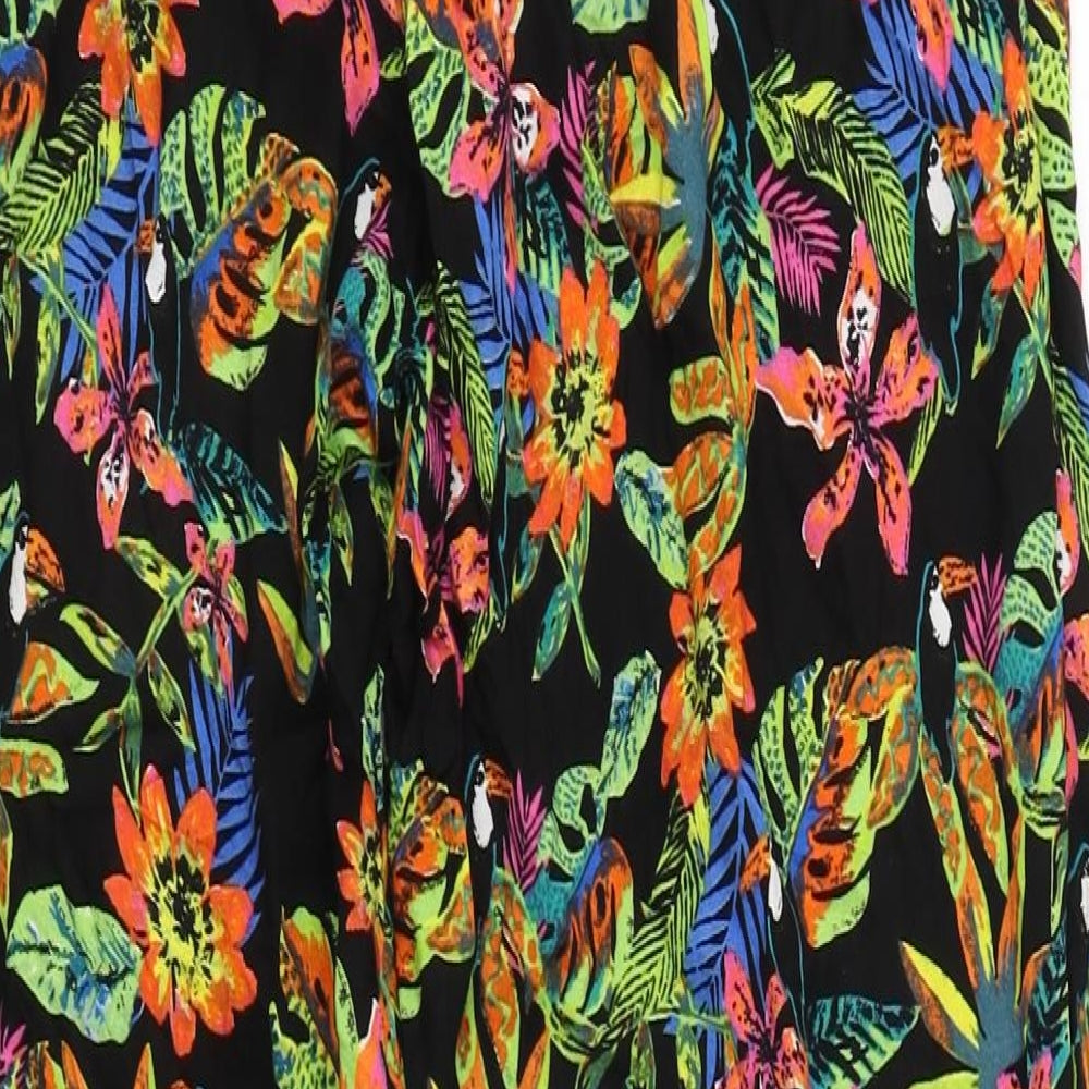 TU Womens Multicoloured Floral Viscose Bloomer Trousers Size 8 L29 in Regular