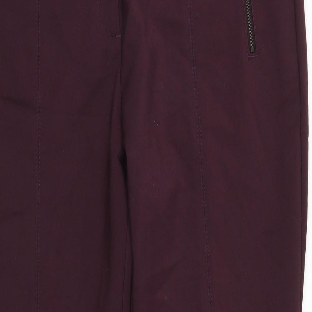 NEXT Womens Purple  Cotton Carrot Trousers Size 16 L28 in Regular Zip