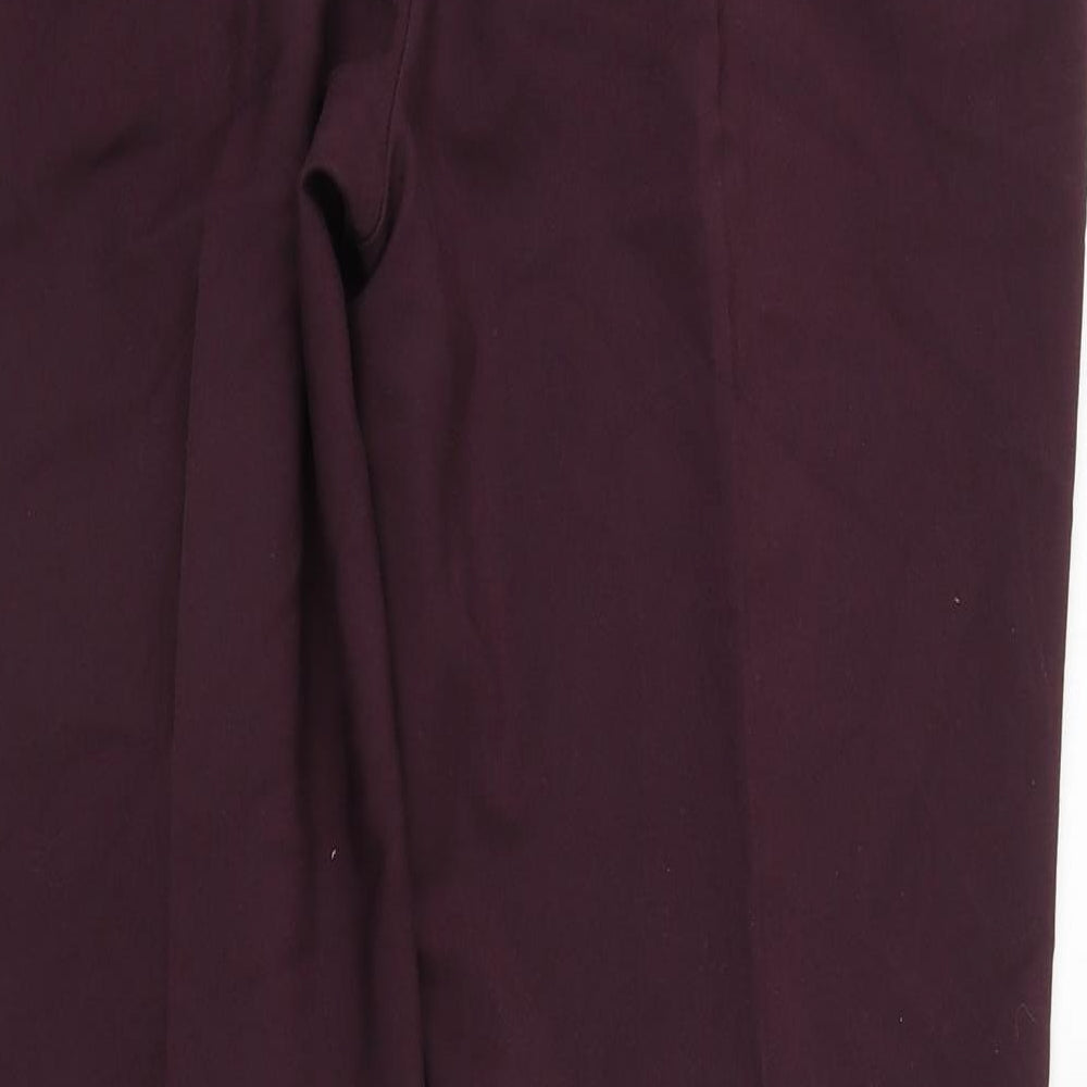 NEXT Womens Purple  Cotton Carrot Trousers Size 16 L28 in Regular Zip