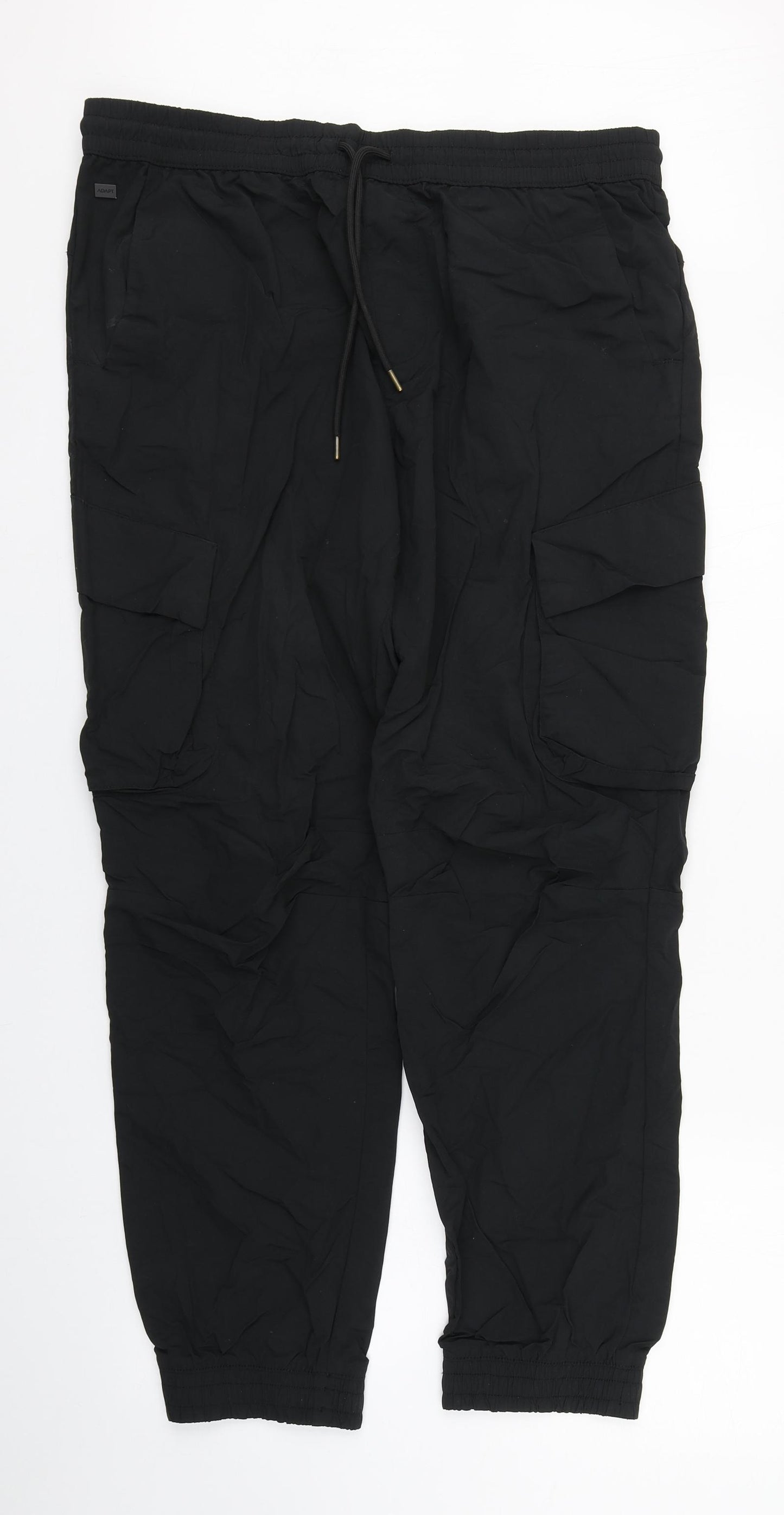 George Mens Black  Nylon Cargo Trousers Size L L30 in Regular