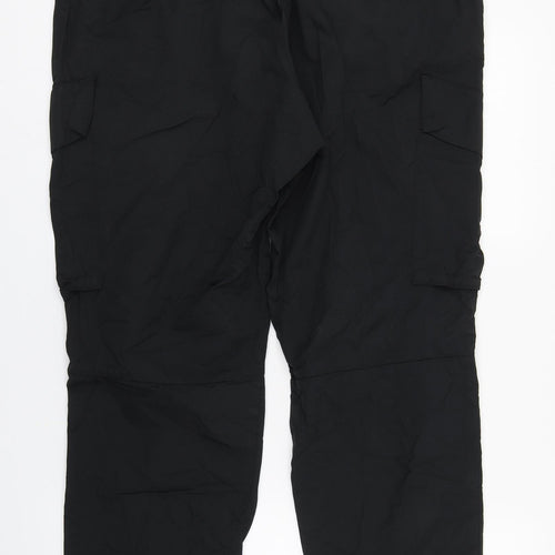George Mens Black  Nylon Cargo Trousers Size L L30 in Regular