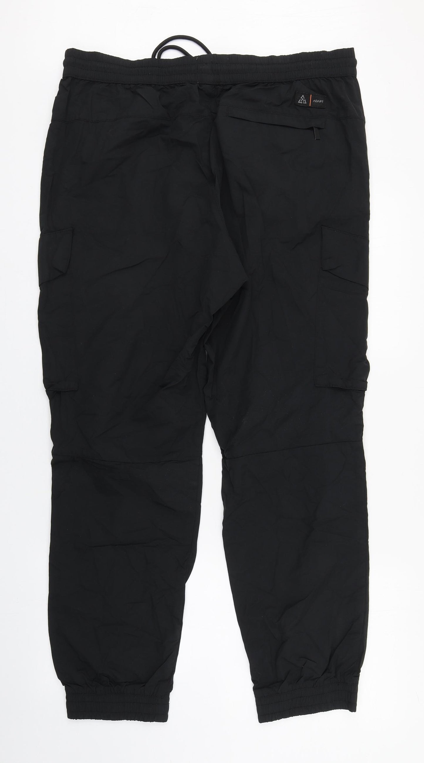 George Mens Black  Nylon Cargo Trousers Size L L30 in Regular