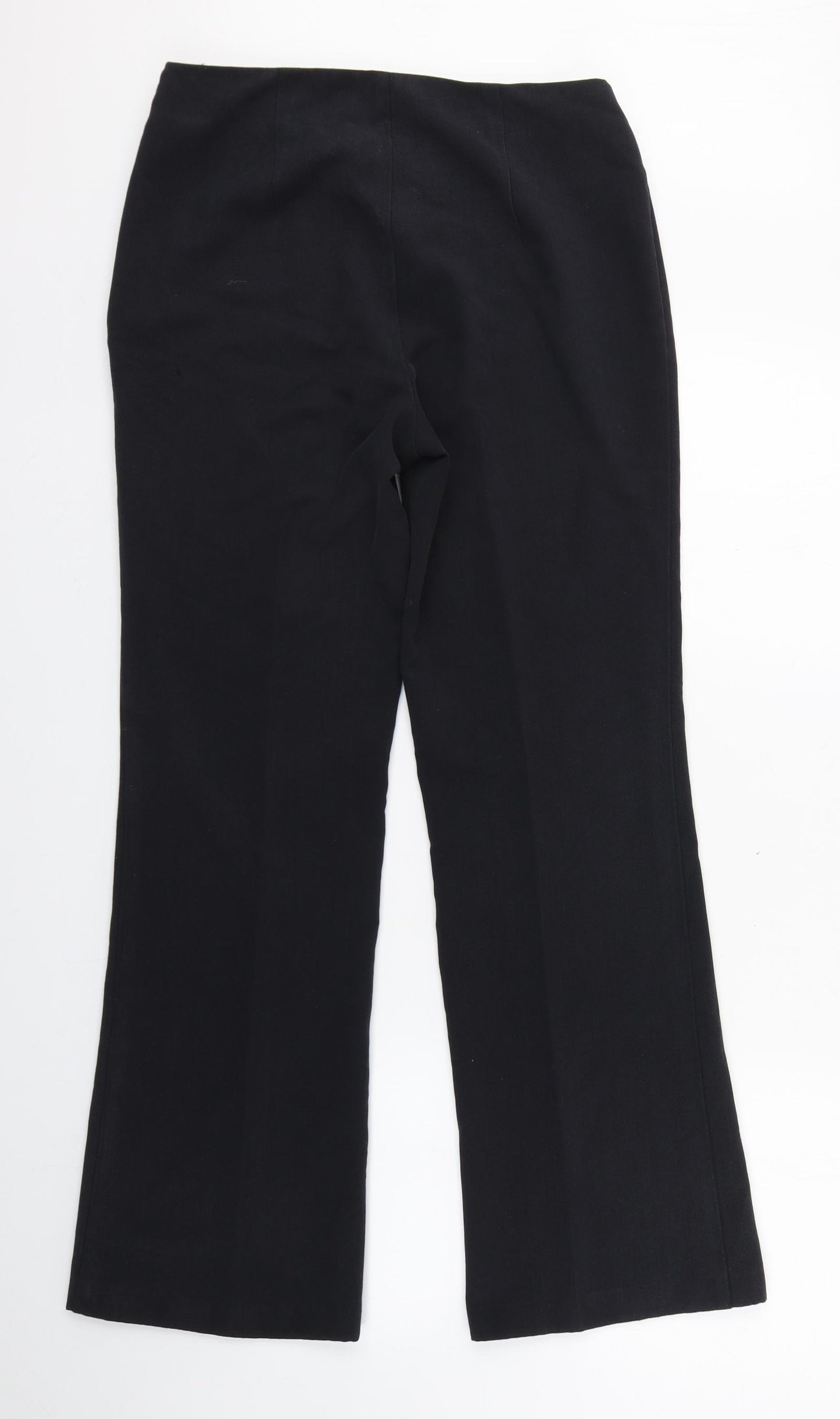 Marks and Spencer Womens Black  Polyester Trousers  Size 10 L29 in Regular Zip
