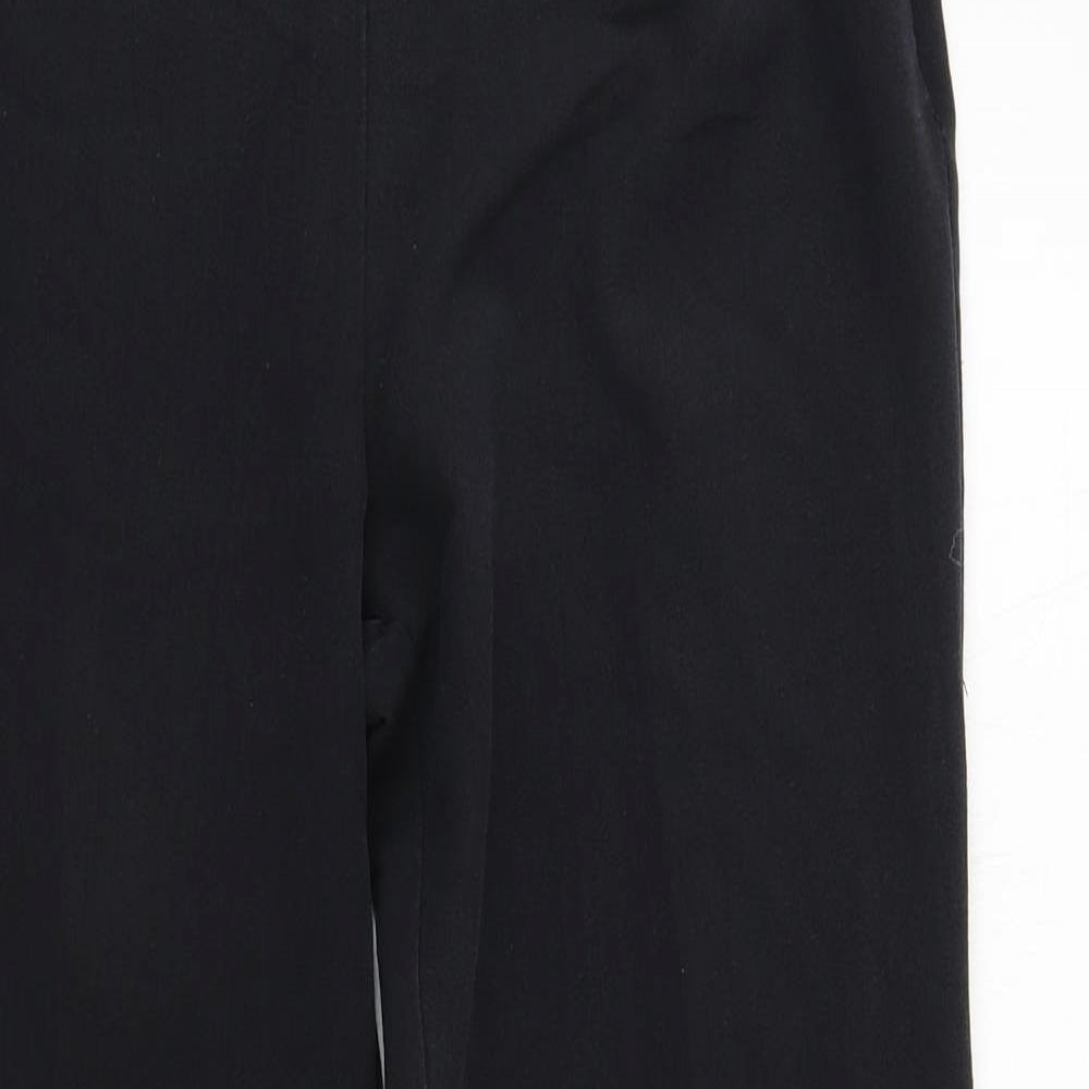 Marks and Spencer Womens Black  Polyester Trousers  Size 10 L29 in Regular Zip