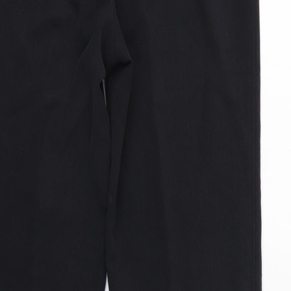 Marks and Spencer Womens Black  Polyester Trousers  Size 10 L29 in Regular Zip