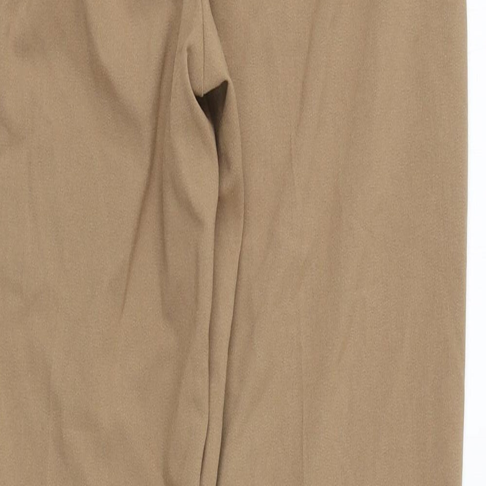 Marks and Spencer Womens Beige  Polyester Chino Trousers Size 8 L29 in Regular Zip