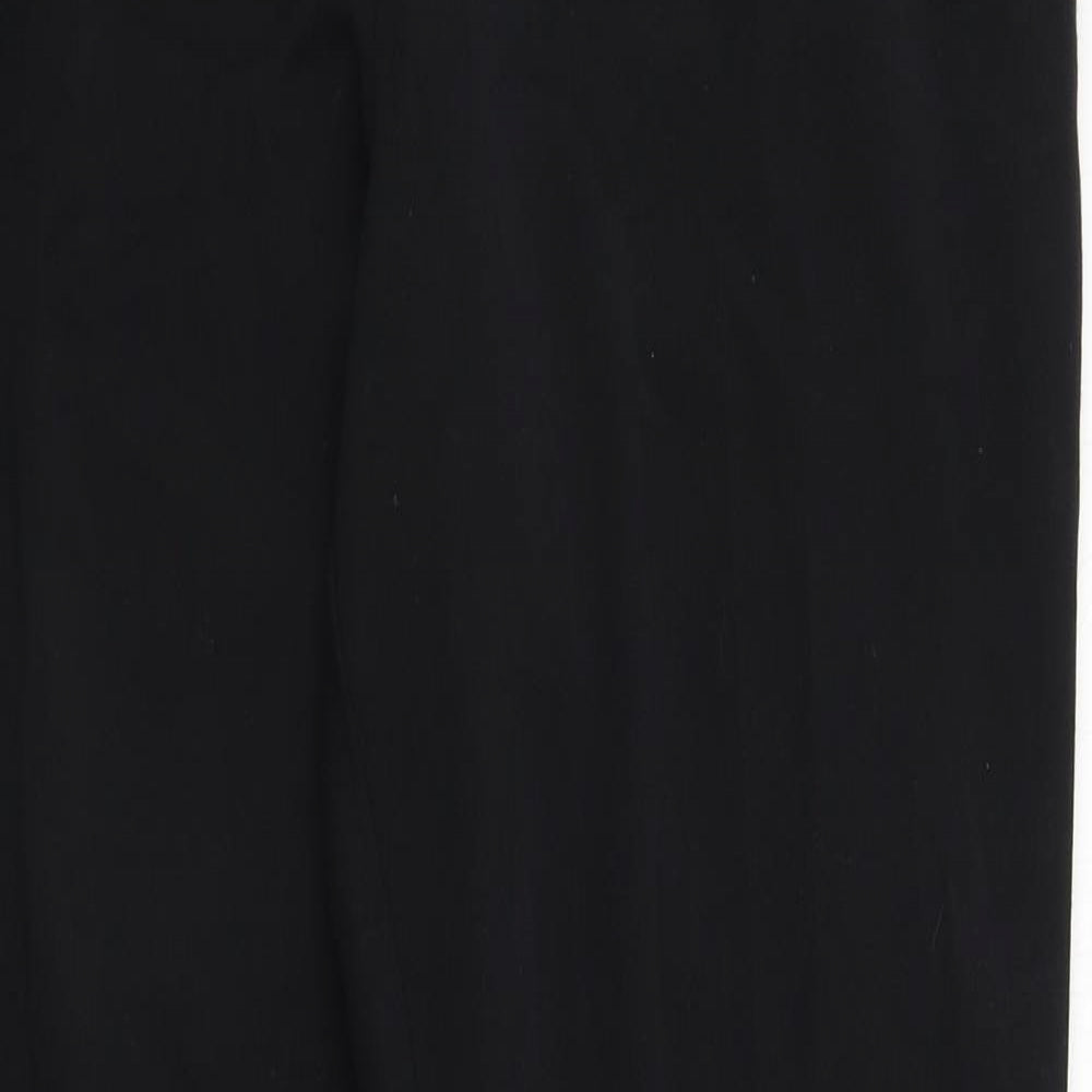 Marks and Spencer Womens Black  Polyester Trousers  Size 14 L33 in Regular Zip
