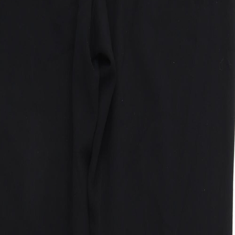 Marks and Spencer Womens Black  Polyester Trousers  Size 14 L33 in Regular Zip