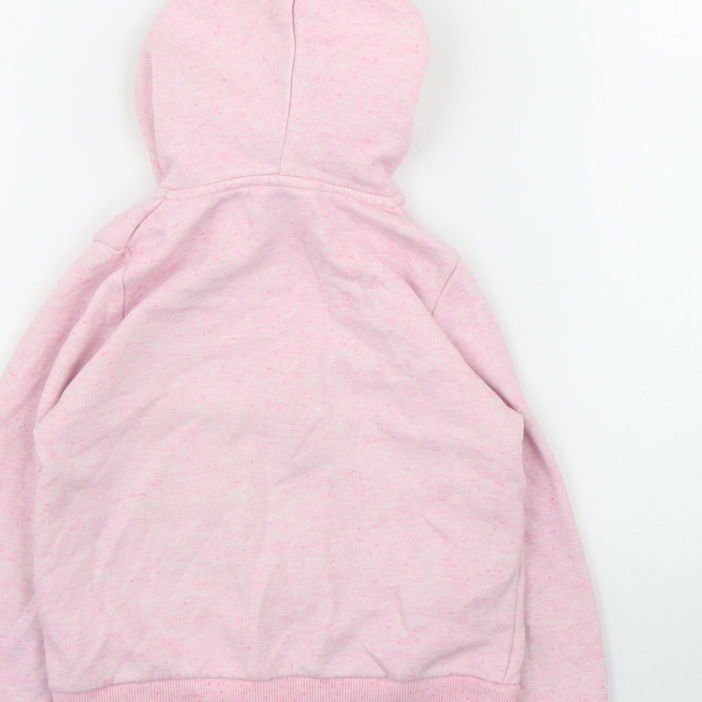 H&M Girls Pink  Cotton Full Zip Hoodie Size 4-5 Years  Zip
