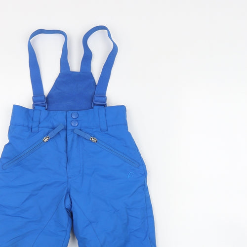 F&F Boys Blue  Polyester Snow Pants Trousers Size 3-4 Years  Regular Snap
