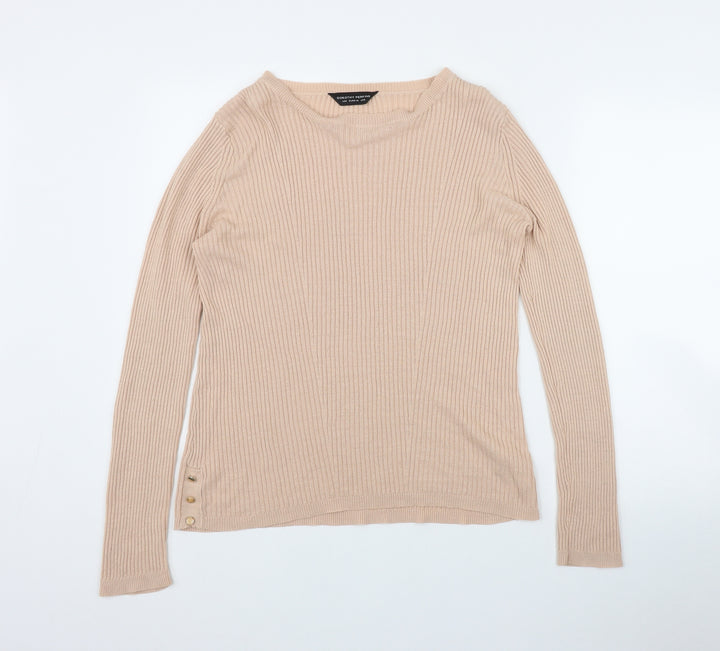 Dorothy Perkins Womens Pink Round Neck Acrylic Pullover Jumper Size 12