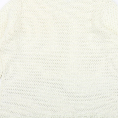Originals Knitwear Womens Ivory Round Neck  Acrylic Pullover Jumper Size M