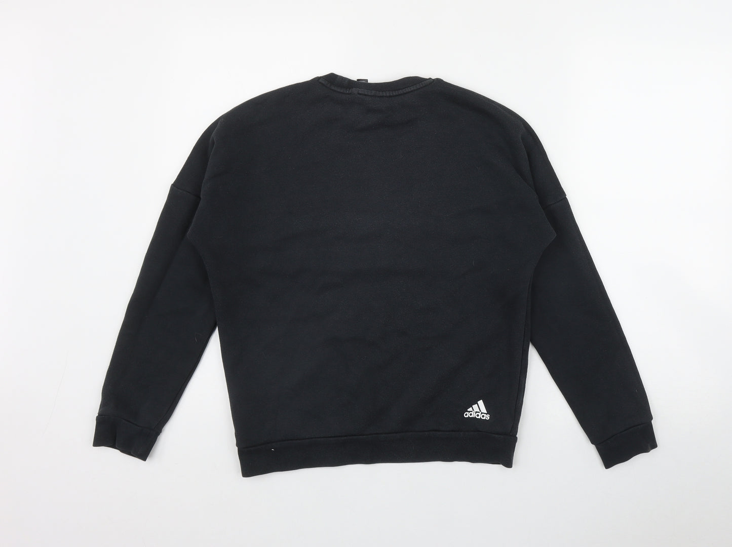 adidas Boys Black  Cotton Pullover Sweatshirt Size 11-12 Years  Pullover
