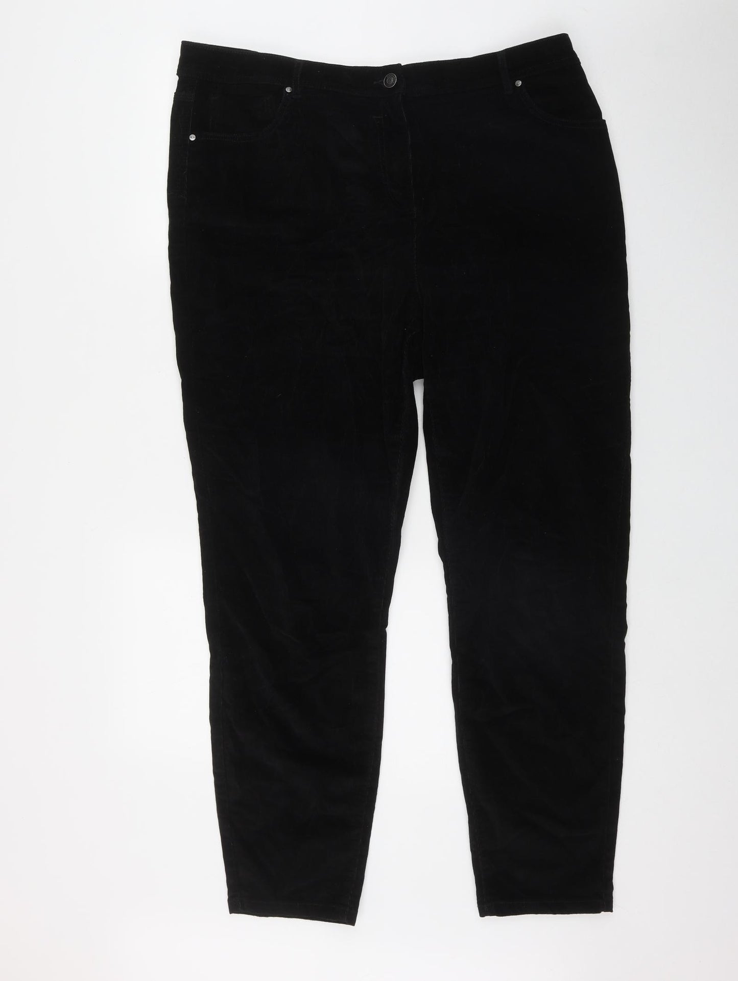 George Womens Black  Cotton Straight Jeans Size 20 L38 in Regular Zip