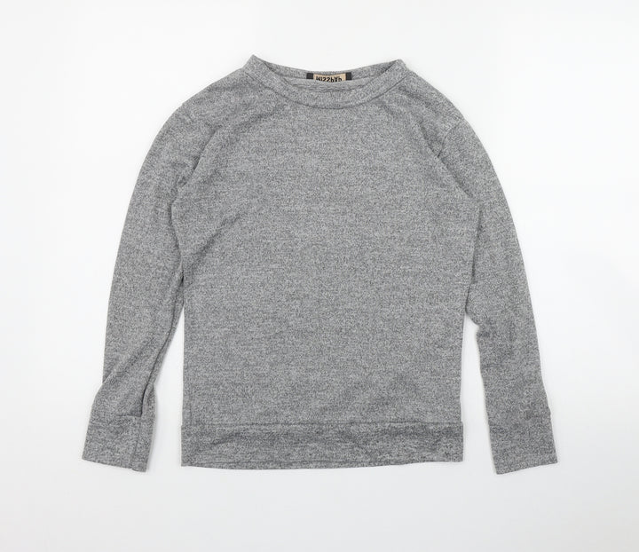 Misspap Womens Grey Round Neck  Polyester Pullover Jumper Size 6