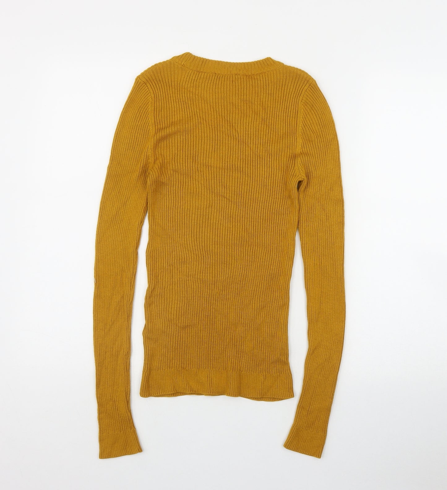 Topshop Womens Yellow Round Neck  Viscose Pullover Jumper Size S