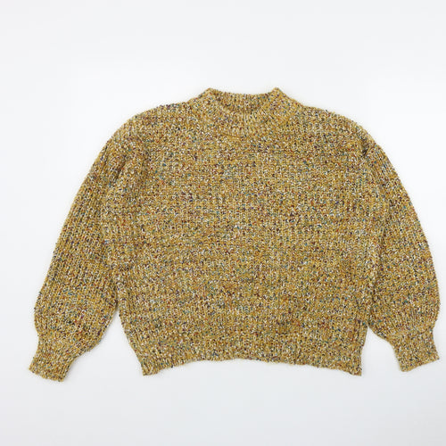 Payapa Womens Yellow Round Neck  Polyester Pullover Jumper Size M