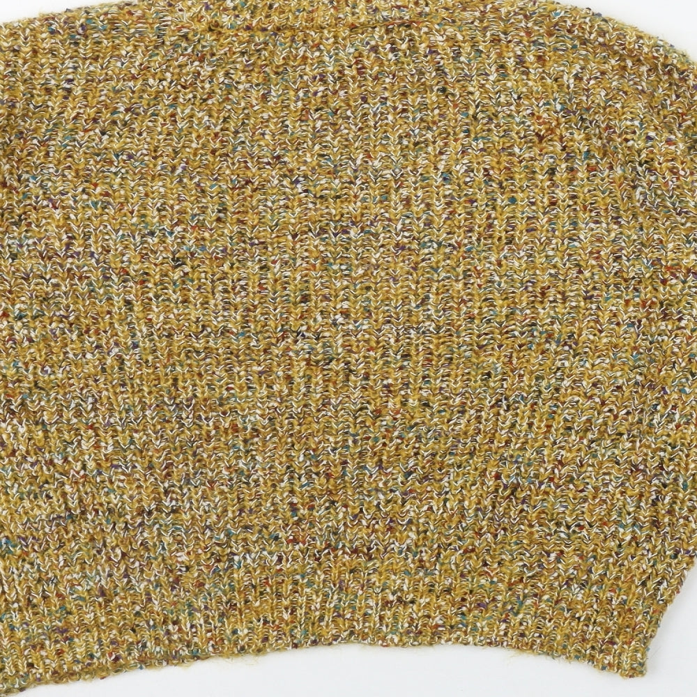 Payapa Womens Yellow Round Neck  Polyester Pullover Jumper Size M