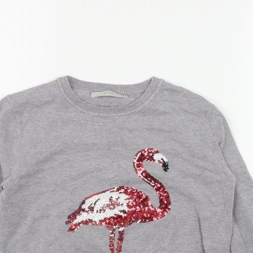 George Womens Grey Round Neck  Viscose Pullover Jumper Size 10   - Flamingo