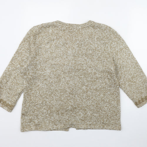 Per Una Womens Beige Round Neck  Acrylic Cardigan Jumper Size XL