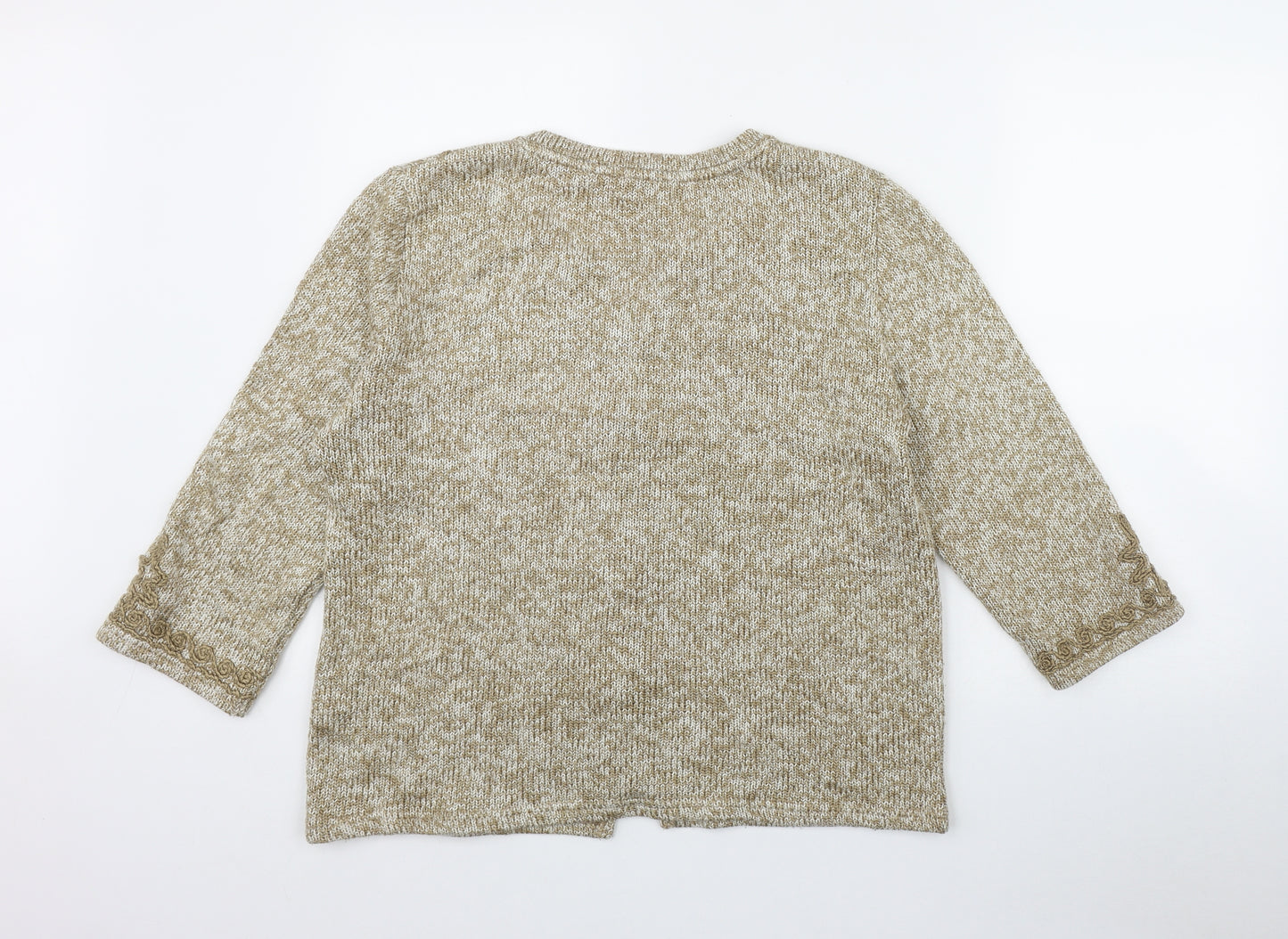 Per Una Womens Beige Round Neck  Acrylic Cardigan Jumper Size XL