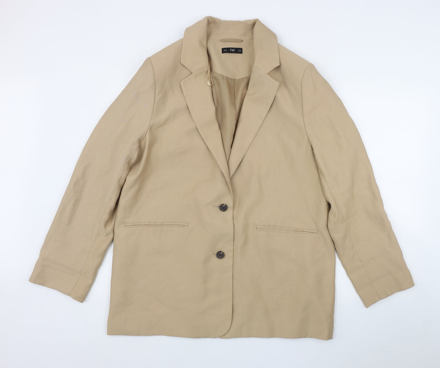 F&F Womens Beige   Jacket Blazer Size 18  Button