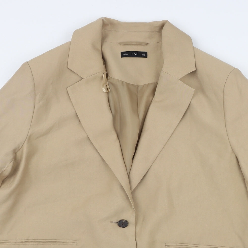 F&F Womens Beige   Jacket Blazer Size 18  Button