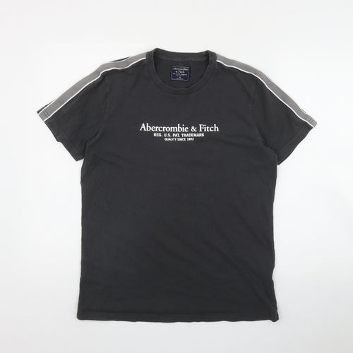 Abercrombie & Fitch Mens Grey  Cotton  T-Shirt Size M Round Neck