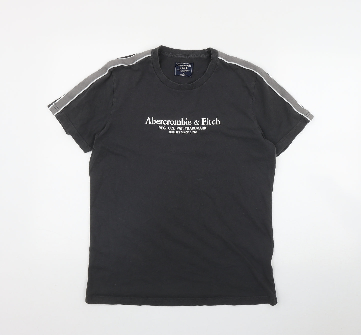 Abercrombie & Fitch Mens Grey  Cotton  T-Shirt Size M Round Neck
