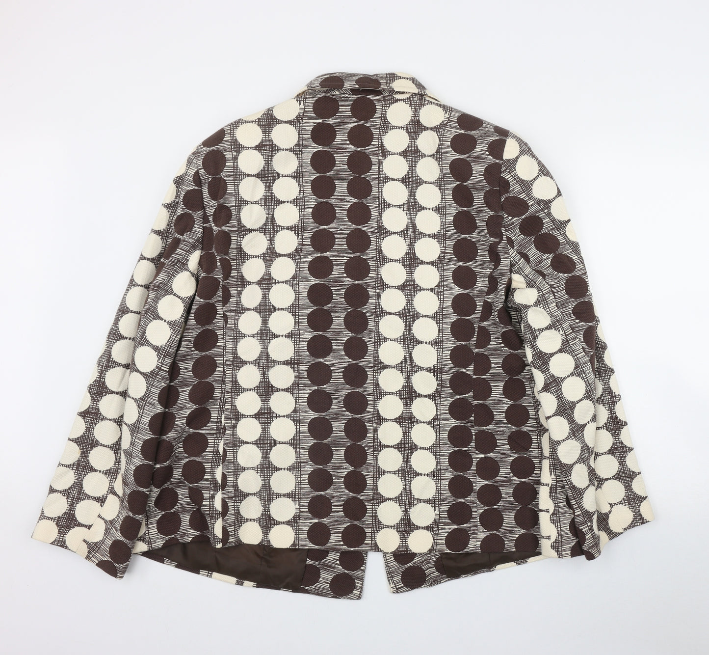 ELVI Womens Brown Polka Dot  Jacket Blazer Size 22  Button