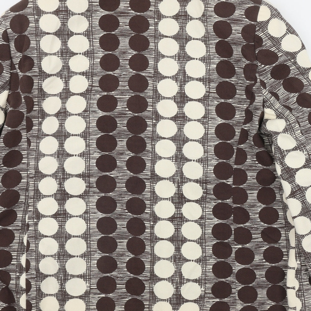 ELVI Womens Brown Polka Dot  Jacket Blazer Size 22  Button