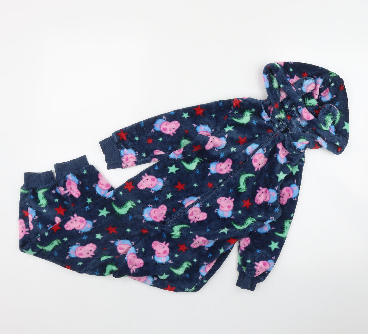 Mothercare Girls Blue Geometric Polyester Top One Piece Size 4-5 Years  Zip - Peppa Pig