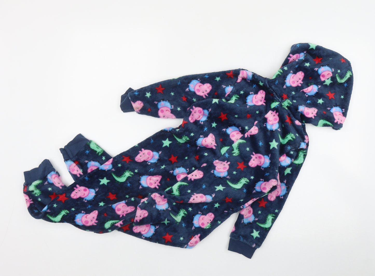 Mothercare Girls Blue Geometric Polyester Top One Piece Size 4-5 Years  Zip - Peppa Pig