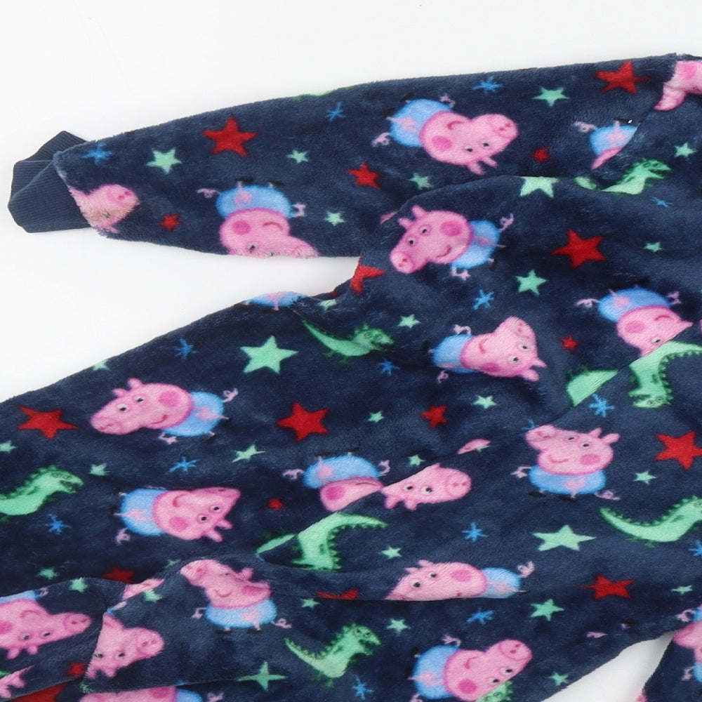 Mothercare Girls Blue Geometric Polyester Top One Piece Size 4-5 Years  Zip - Peppa Pig
