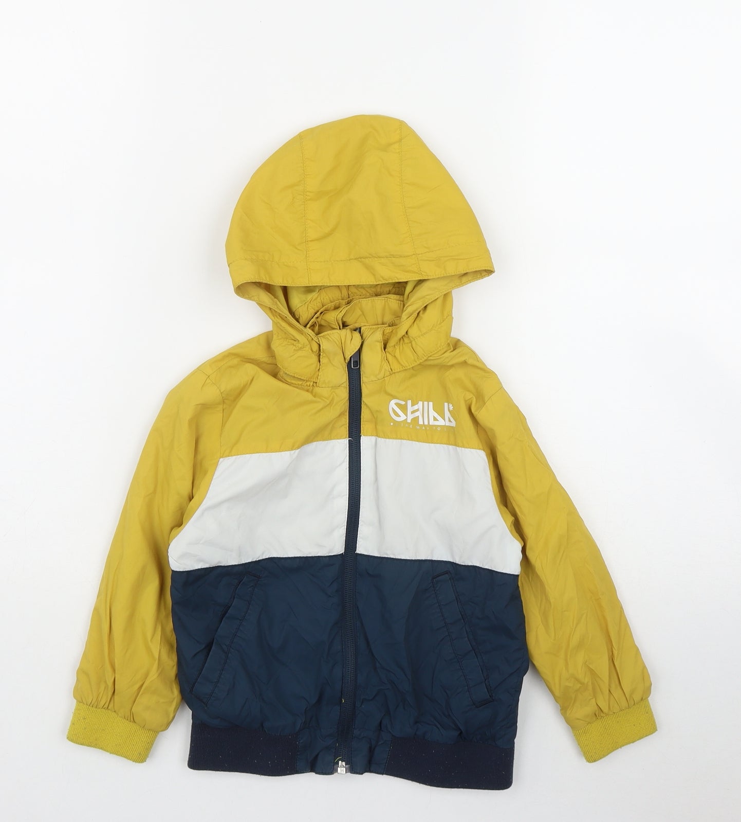 H&M Boys Yellow   Rain Coat Coat Size 3-4 Years  Zip