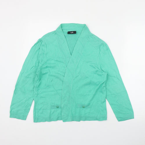 Wallis Womens Green V-Neck  Polyester Cardigan Jumper Size M