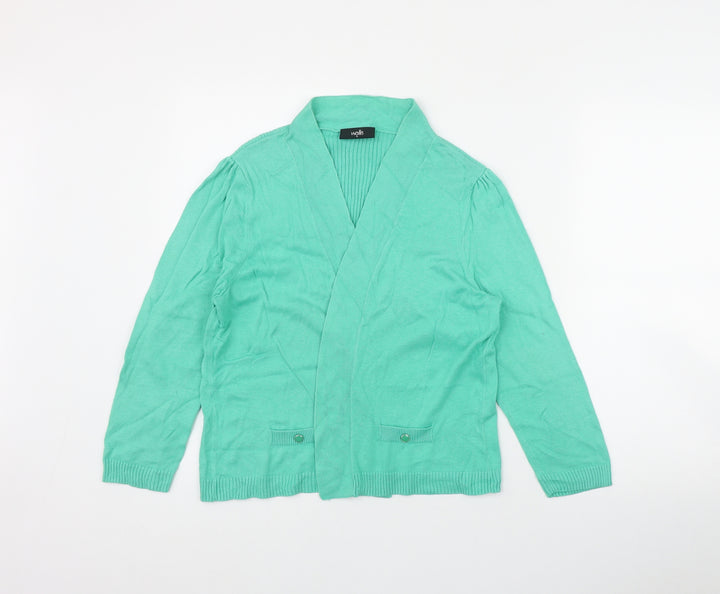Wallis Womens Green V-Neck Polyester Cardigan Jumper Size M