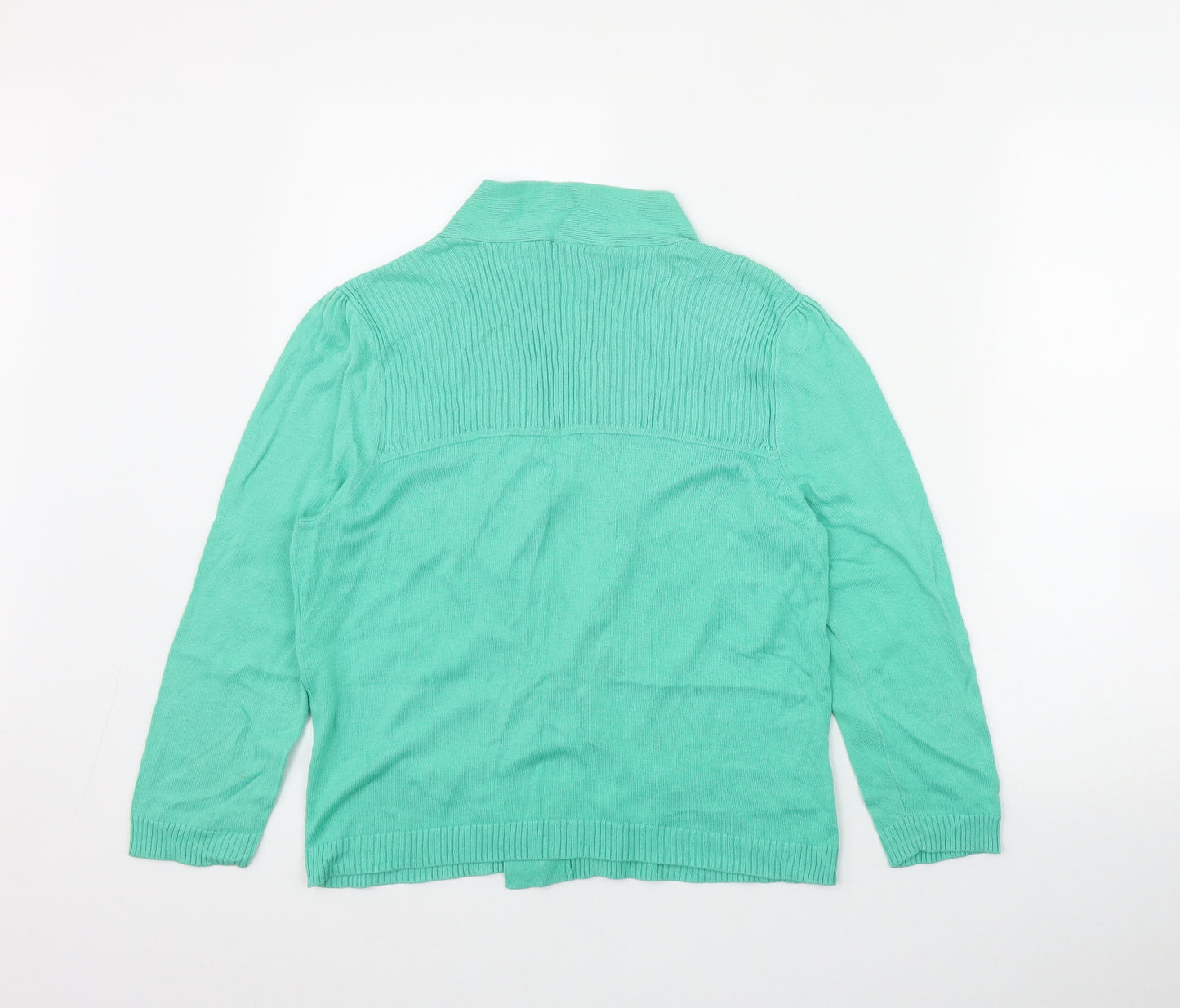 Wallis Womens Green V-Neck  Polyester Cardigan Jumper Size M