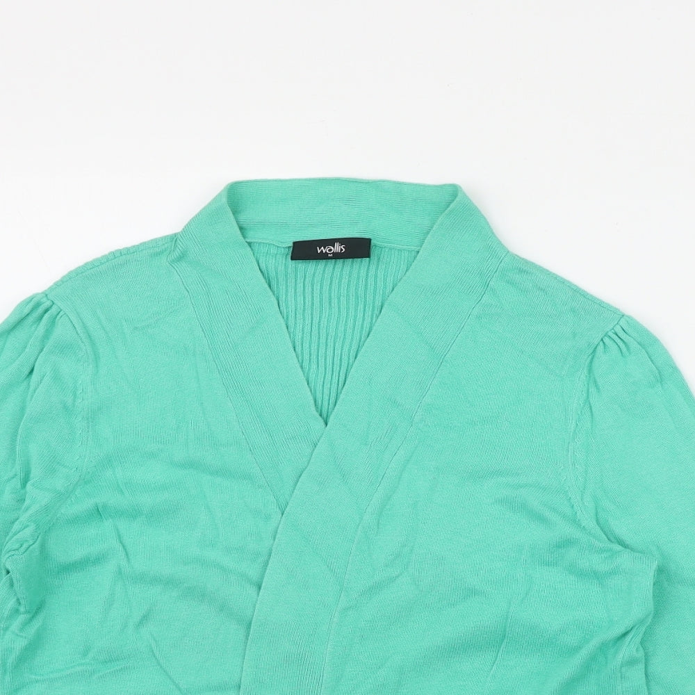 Wallis Womens Green V-Neck  Polyester Cardigan Jumper Size M