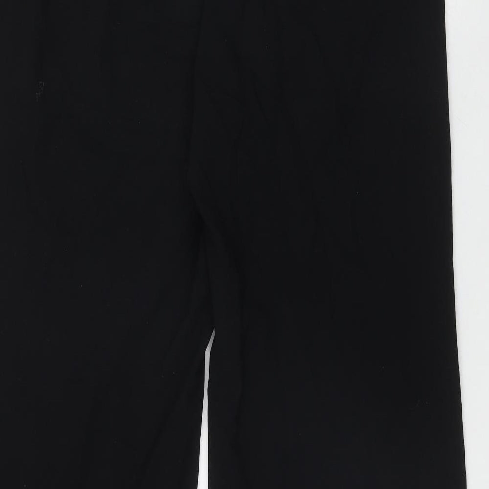Marks and Spencer Womens Black  Polyester Trousers  Size 14 L28 in Regular Zip