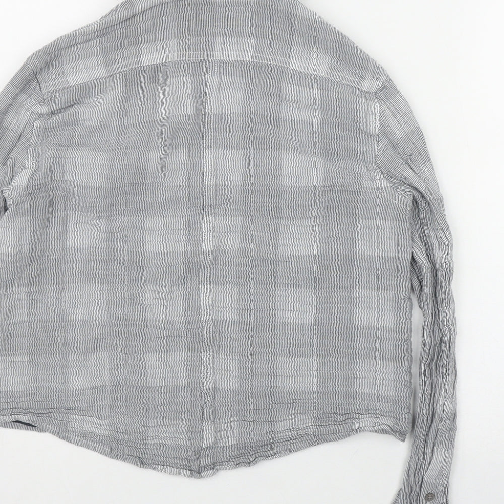 Diesel Womens Blue Plaid Cotton Basic Button-Up Size 2XS Collared