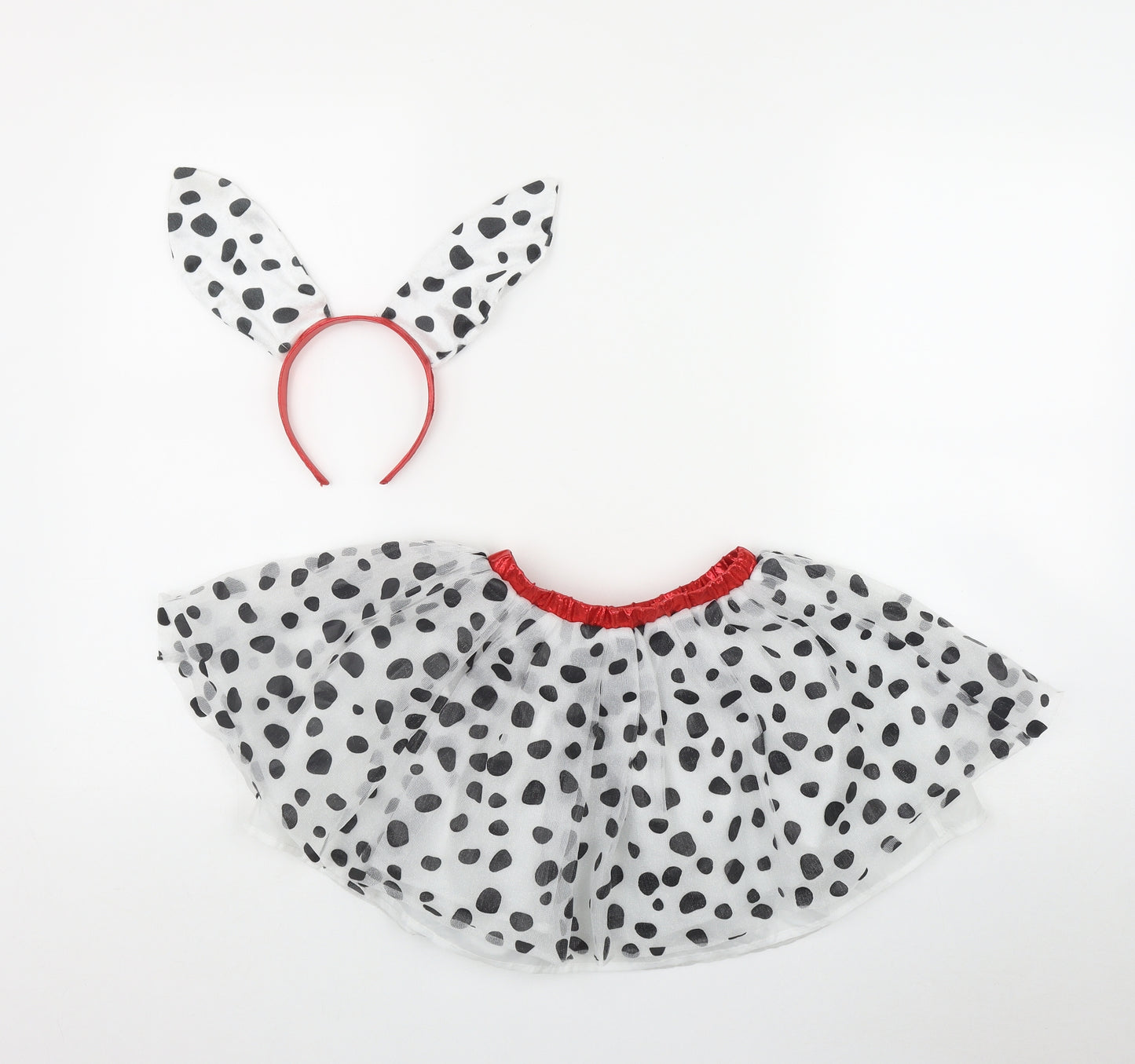 Rubie's Girls White Polka Dot Polyester Flare Skirt One Size  Regular Pull On - Fancy Dress