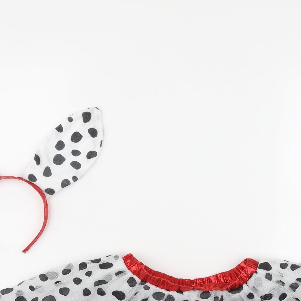 Rubie's Girls White Polka Dot Polyester Flare Skirt One Size  Regular Pull On - Fancy Dress