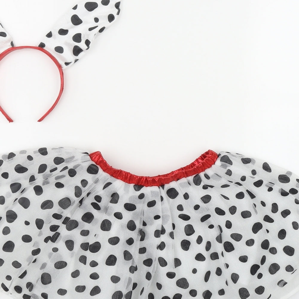 Rubie's Girls White Polka Dot Polyester Flare Skirt One Size  Regular Pull On - Fancy Dress
