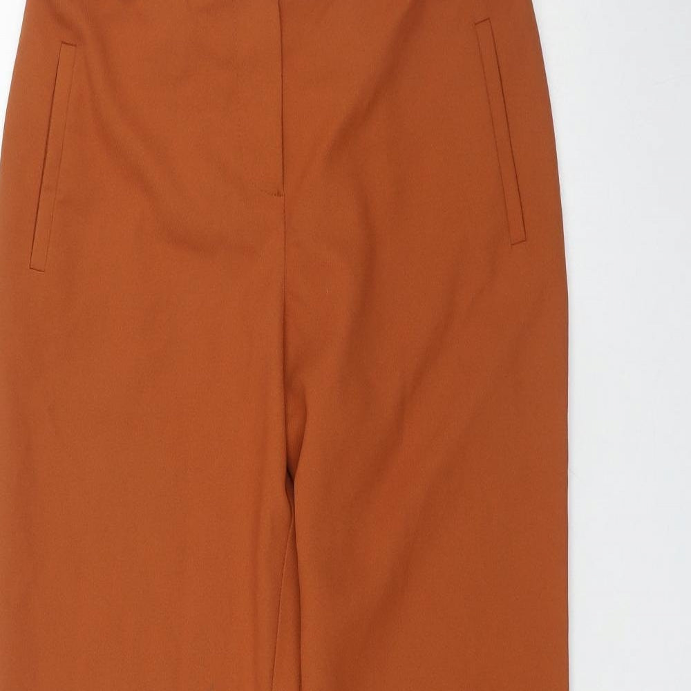 Miss Selfridge Womens Orange  Polyester Trousers  Size 8 L27 in Regular Zip
